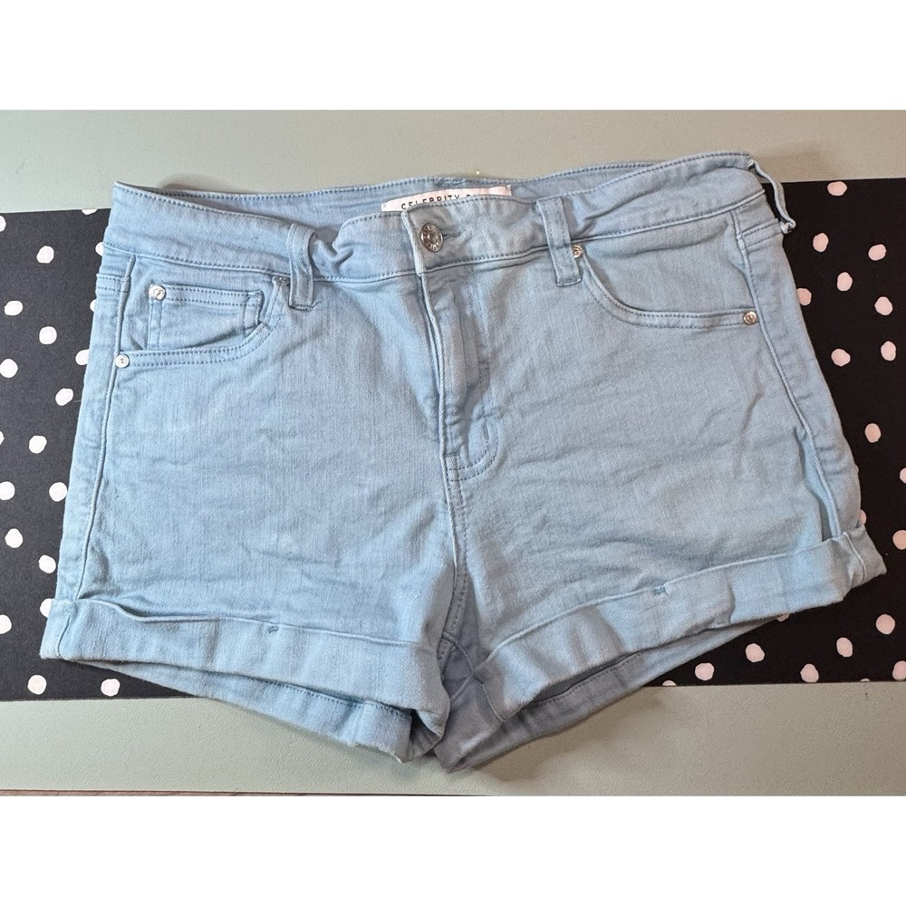 Celebrity Pink Junior's Light Blue Cuffed Shorts Size 11/30